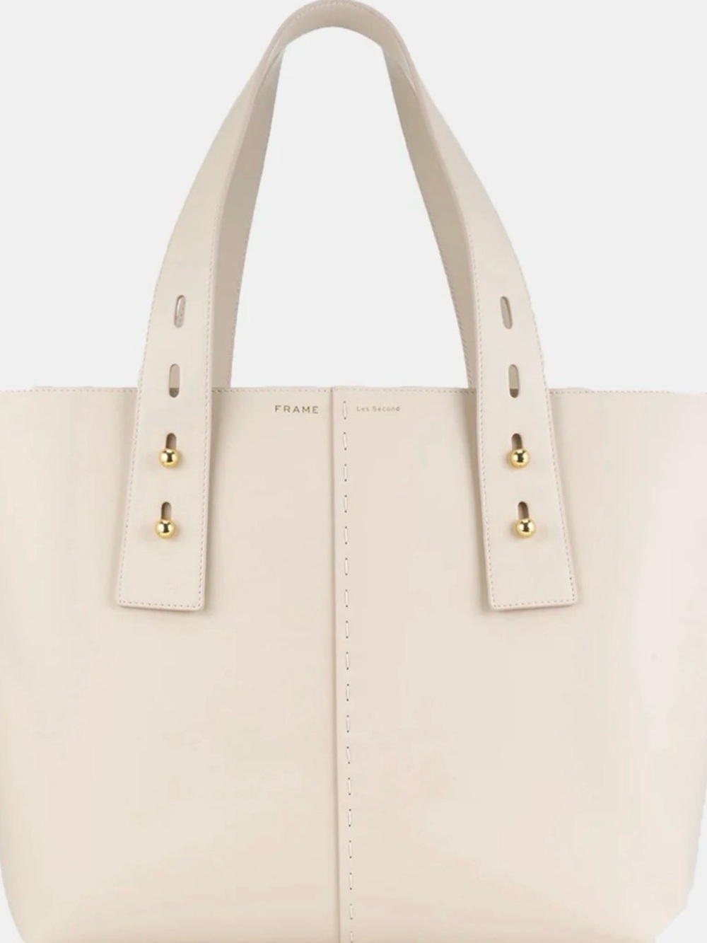 Frame Denim Le Second Tote in Cream Leather